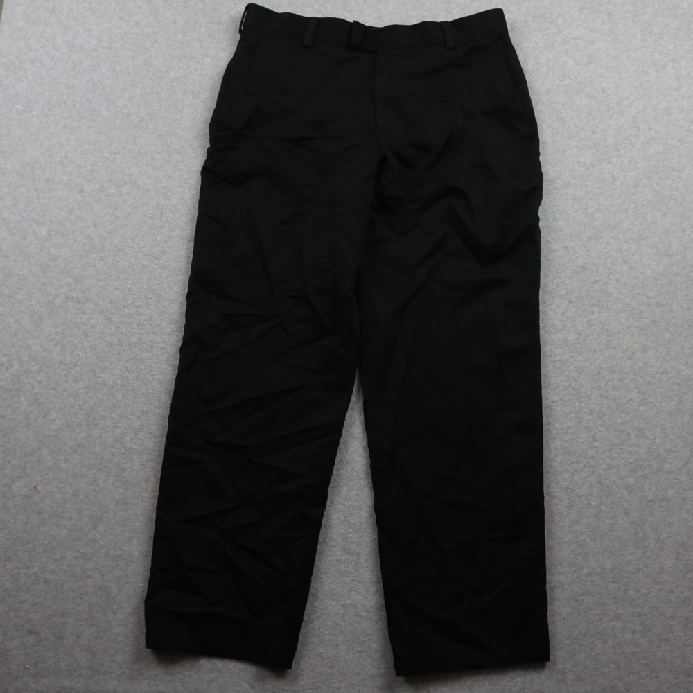 Kenneth Cole Reaction Pants Mens 33x30 Dress Slacks Suit Formal Flat Front Black